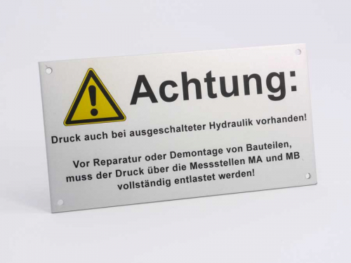 Aluminiumschild Achtung
