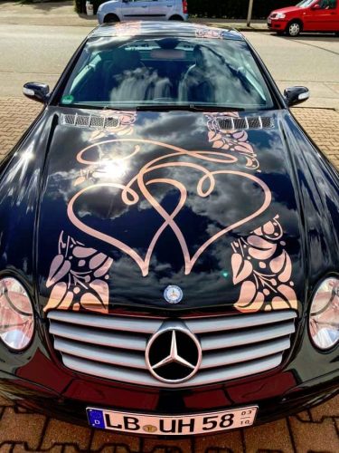 Autobeschriftung für Hochzeitsauto