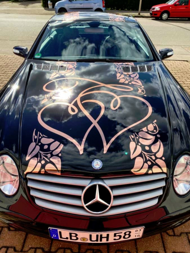 Fahrzeugfolierung für Hochzeitsauto von SCHILDER BUHL in Kornwestheim (Stuttgart)