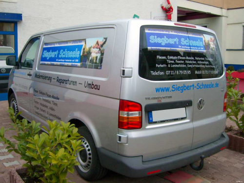 Autobeschriftung auf einem VW T5 - Fahrzeugfolierung von SCHILDER BUHL in Kornwestheim (Stuttgart)