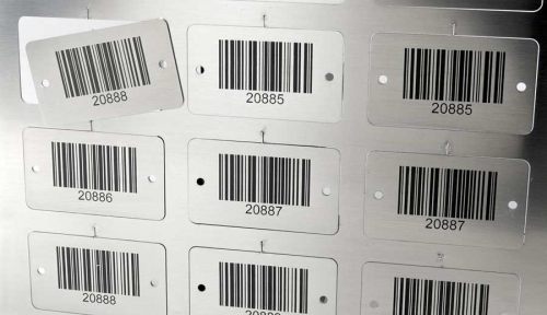 Barcodeschilder aus Edelstahl für Industrie