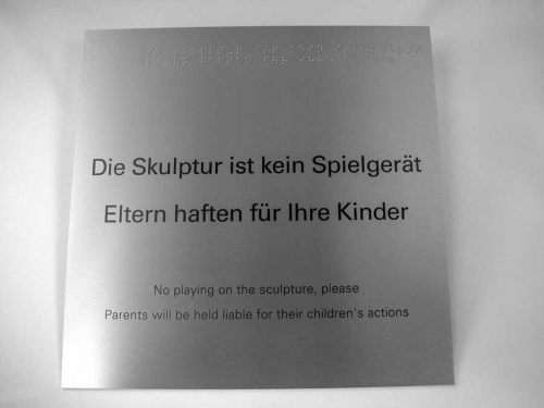 edelstahl Brailleschrift