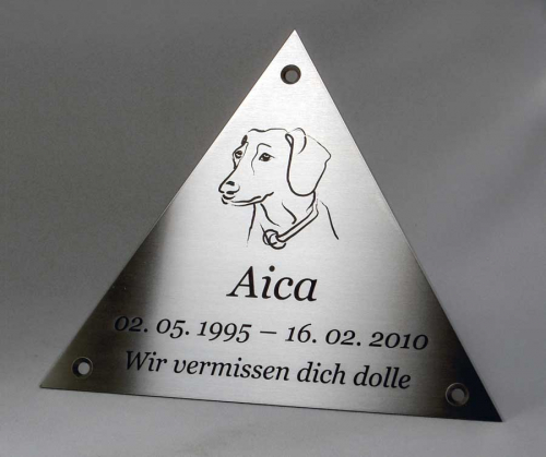 Edelstahlschild Dreieck