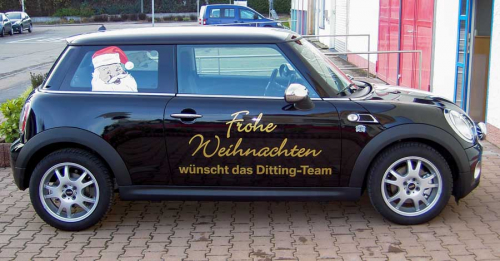 Fahrzeugbeschriftung auf Mini
