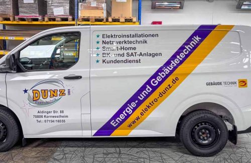 Fahrzeugbeschriftung für VW-Bus, Transporter und Handwerker-Folierung
