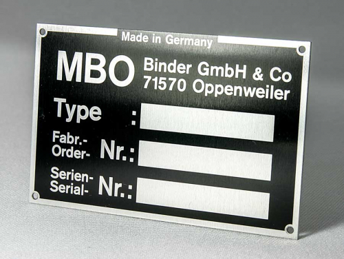 Maschinenschild bedruckt