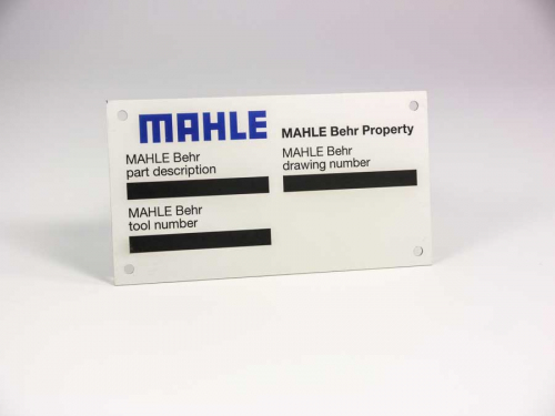 Typenschild Unterdruck