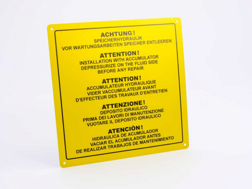 Warnschild aus Aluminium